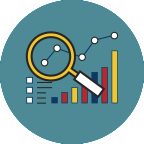 magnifying glass with chart